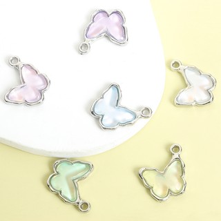 10 Chiếc Mới Ánh Sáng Và Trong Suốt Hình Bướm Quyến Rũ, Nhiều Màu Pha Lê Thủy Tinh Inlay Mặt Dây Hợp Kim Cho DIY Tính Khí Xương Đòn Dây Chuyền, Vòng Cổ, Vòng Tay, Bông Tai Và Phụ Kiện