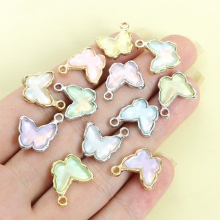 10 Chiếc Mới Ánh Sáng Và Trong Suốt Hình Bướm Quyến Rũ, Nhiều Màu Pha Lê Thủy Tinh Inlay Mặt Dây Hợp Kim Cho DIY Tính Khí Xương Đòn Dây Chuyền, Vòng Cổ, Vòng Tay, Bông Tai Và Phụ Kiện