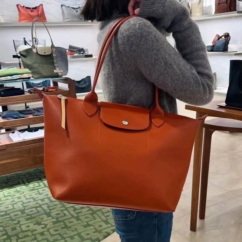 War Horse Mới Nữ Da Bánh Bao Bun Tay Cầm Dài Đơn Vai Túi Xách Tua Rua Túi tote