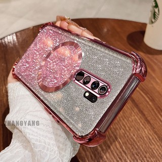Ốp Lưng Cho OPPO A5 2020 A9 2020 Bột Lấp Lánh Bốn Góc Mạ Điện Chống Rơi Vỏ Điện Thoại Thẩm Mỹ Từ Hút Vòng Thiết Kế Mới TPU Mềm