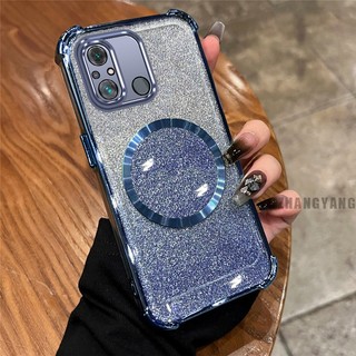 Ốp Lưng Cho Redmi 12c Phấn Phủ Bốn Góc Mạ Điện Chống Rơi Vỏ Điện Thoại Thẩm Mỹ Từ Hút Vòng Thiết Kế Mới TPU Mềm case