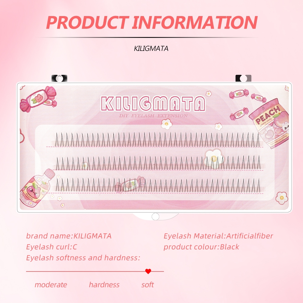 KILIGMATA Cong Tự Nhiên ，Mi giả tách sợi siêu mảnh và tự nhiên (dùng cho mi dưới), mi tách sợi tặng kèm keo