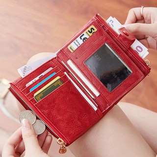 Ví nữ ngắn thời trang mới Ví da PU đựng thẻ đựng tiền xu
