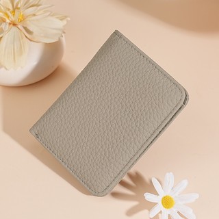 R RFID Chặn Phong Cách Mới Ví Da Thật Nữ Gấp Thẻ Lớp Đầu Tiên Da Bò Ví Đựng Tiền Xu