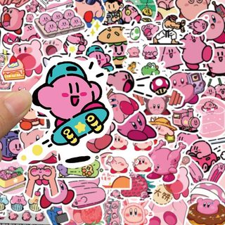 65 CÁI Kirby Trò Chơi Hoạt Hình Dễ Thương Miếng Dán Trang Trí Laptop Notebook Miếng Dán Chống Thấm Nước Trẻ Em