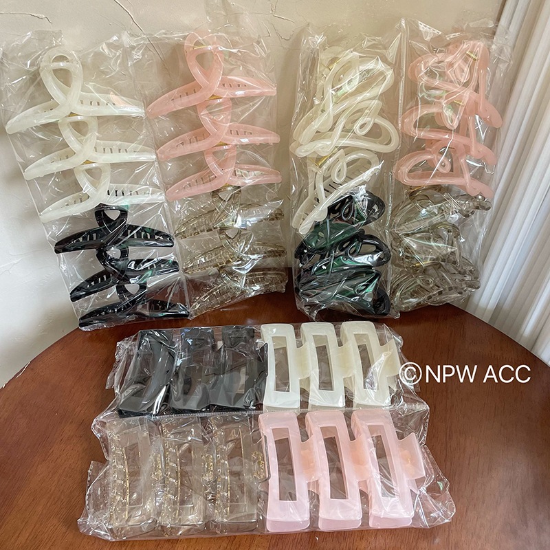 [Yunyuan] Chất liệu Acrylic Tình yêu Phụ nữ Kẹp tóc trong suốt Phụ kiện tóc Kẹp cá mập