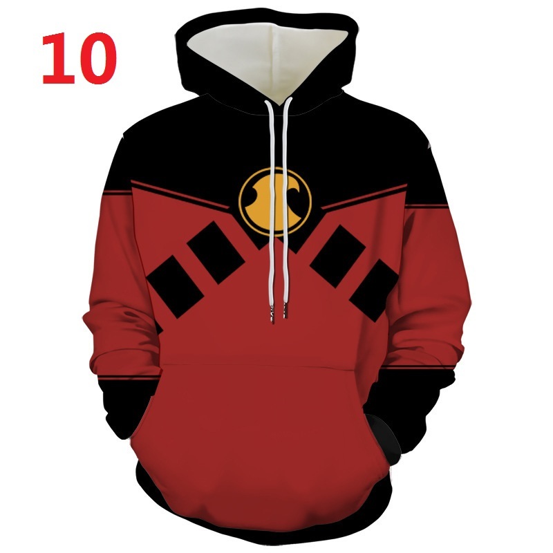 Robin Zipper Áo Hoodie Batman Áo len in kỹ thuật số Áo khoác ngoài unisex