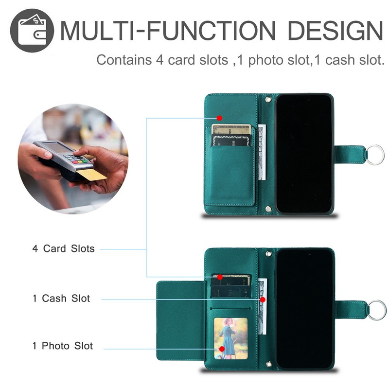 Vỏ Cho Iphone X XS XR 6 6S 7 8 11 Plus Pro Max SE 2 3 2020 2022 Vỏ Ví Lật Sang Trọng Da PU Khe Cắm Thẻ Đứng Có Dây Buộc