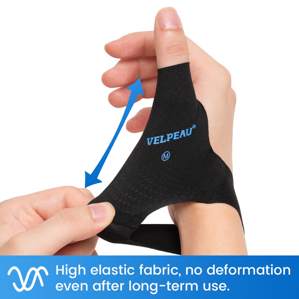 Ảnh Nẹp hỗ trợ cổ tay cái đàn hồi Velpeau (Gói 2 chiếc), Tay nén chống thấm nước để giảm đau viêm khớp, viêm gân, bong gân, thể thao, lót nẹp, vừa vặn với tay trái & phải 4