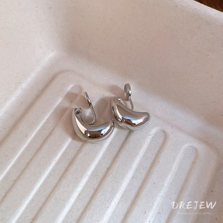 Drejew Kẹp tai hạt đậu thả kim loại không lỗ bông tai đơn giản cao cấp
