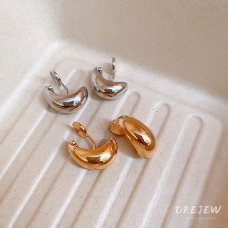 Drejew Kẹp tai hạt đậu thả kim loại không lỗ bông tai đơn giản cao cấp