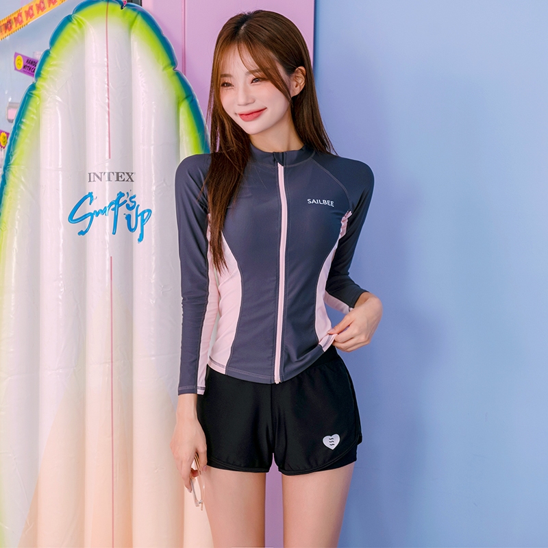 Sailbee Nữ Chống Nắng UV Tay Dài Rash Guard Wetsuit Đồ Bơi Top N244 | BigBuy360 - bigbuy360.vn