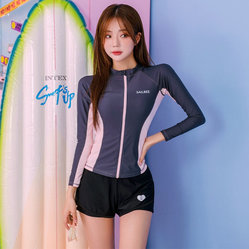 Sailbee Nữ Chống Nắng UV Tay Dài Rash Guard Wetsuit Đồ Bơi Top N244 | BigBuy360 - bigbuy360.vn