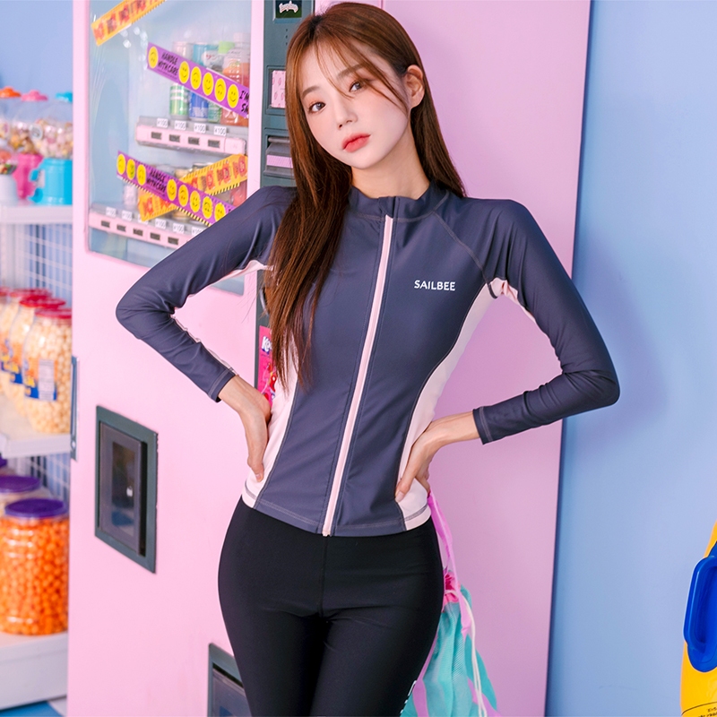Sailbee Nữ Chống Nắng UV Tay Dài Rash Guard Wetsuit Đồ Bơi Top N244 | BigBuy360 - bigbuy360.vn