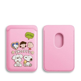 Phim hoạt hình Snoopy và những người bạn của mình đựng thẻ ví họa tiết cho iPhone 15pro 15promax 14 14promax 14 Pro 16 16plus 16 Pro Max giá đỡ thẻ da