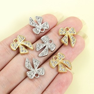 10 Chiếc Phong Cách Đơn Giản Kim Cương Giả Inlay Nơ Quyến Rũ Vòng Cổ, Vòng Tay, Bông Tai, Móc Khóa, Trang Trí Quần Áo Và Túi Phụ Kiện DIY Thiết Kế Thắt Nơ Ngọt Ngào Thiết Kế Mặt Dây Hợp Kim