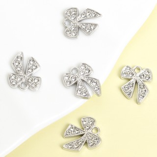 10 Chiếc Phong Cách Đơn Giản Kim Cương Giả Inlay Nơ Quyến Rũ Vòng Cổ, Vòng Tay, Bông Tai, Móc Khóa, Trang Trí Quần Áo Và Túi Phụ Kiện DIY Thiết Kế Thắt Nơ Ngọt Ngào Thiết Kế Mặt Dây Hợp Kim