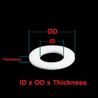 Mặt bích PTFE Gasket Máy giặt phẳng Vòng niêm phong Nhiệt độ thấp Ăn mòn Chống lão hóa Độ dày 2mm 3mm
