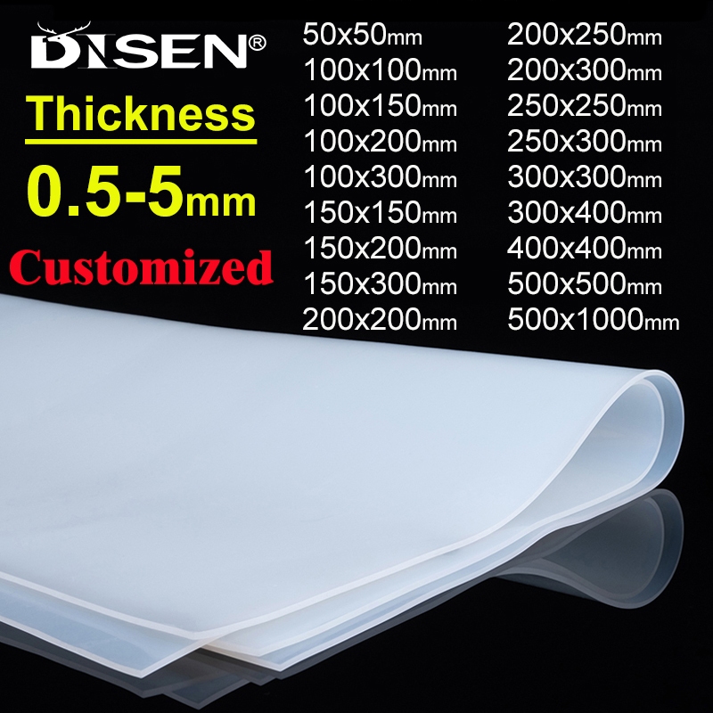 1 Tấm Cao Su Silicon Tấm Thảm Chịu Nhiệt Độ Cao Trong Suốt Gioăng Dày 0.5 1 2 3 4 5 Mm