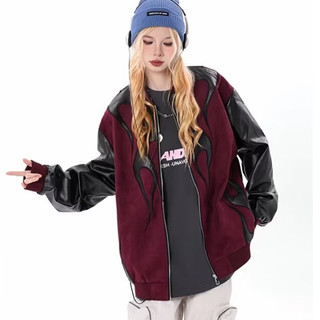 Áo khoác bóng chày nam GKSSS đường phố cao cấp tương phản áo khoác bomber cổ điển dáng rộng hàng đầu