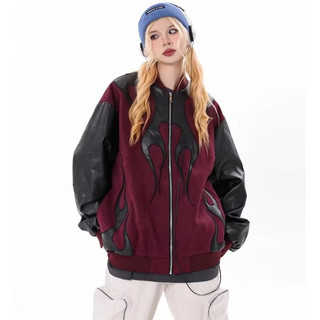 Áo khoác bóng chày nam GKSSS đường phố cao cấp tương phản áo khoác bomber cổ điển dáng rộng hàng đầu