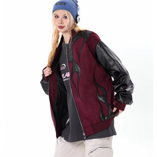 Áo khoác bóng chày nam GKSSS đường phố cao cấp tương phản áo khoác bomber cổ điển dáng rộng hàng đầu