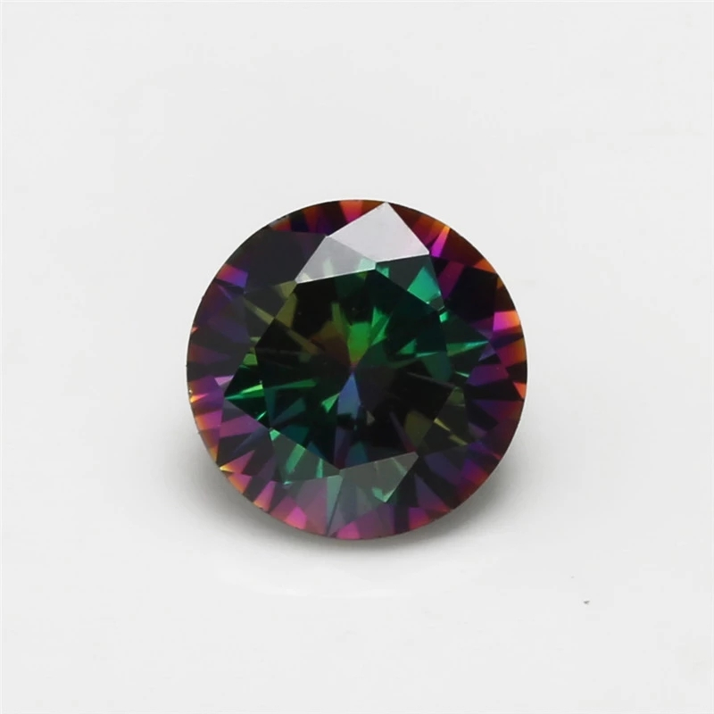 1mm ~ 12mm Cắt Tròn Mạ Màu Đá Cubic Zirconia Rời Multiolor CZ Đá Quý Tổng Hợp Cho Trang Sức DIY