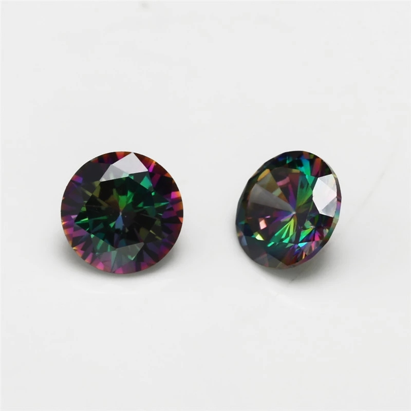 1mm ~ 12mm Cắt Tròn Mạ Màu Đá Cubic Zirconia Rời Multiolor CZ Đá Quý Tổng Hợp Cho Trang Sức DIY
