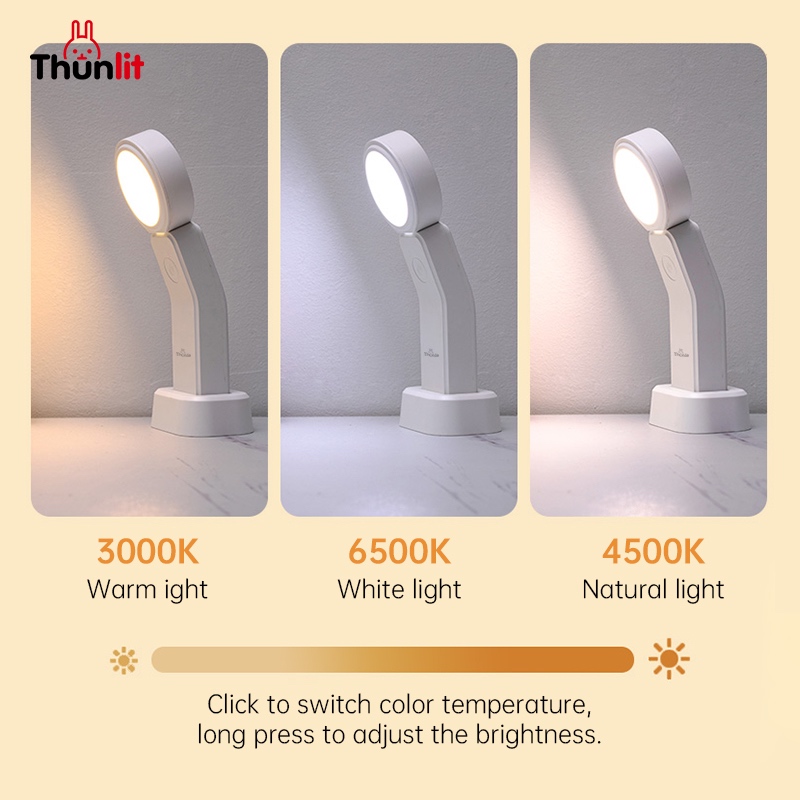 Ảnh Đèn đọc sách Thunlit Mini USB 2000mAh có thể sạc lại Đèn mờ di động cho sinh viên ký túc xá 4