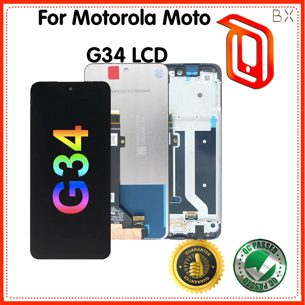 Dành Cho Motorola Moto G34 Màn Hình LCD Màn Hình Cảm Ứng Có Khung Bộ Số Hóa Thay Thế Màn Hình