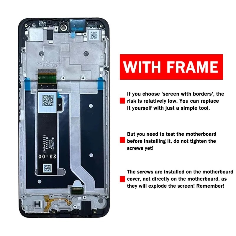 Dành Cho Motorola Moto G34 Màn Hình LCD Màn Hình Cảm Ứng Có Khung Bộ Số Hóa Thay Thế Màn Hình