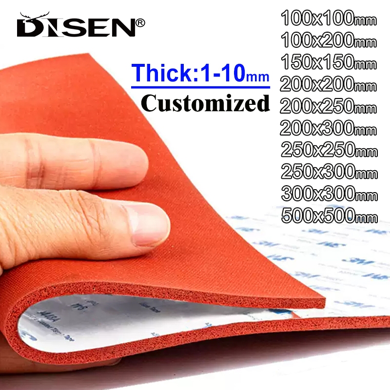 Tấm xốp cao su Silione màu đỏ tự dính Thảm xốp Silicon