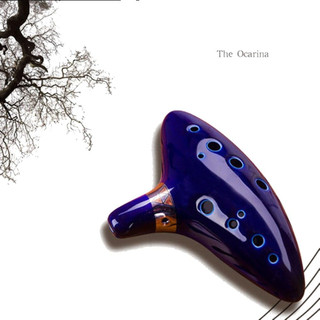 12 lỗ Gốm Alto C Ocarina Legend of Zelda Ocarina Blue Sáo truyền thống có đế trưng bày và dây đeo