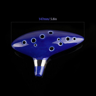 12 lỗ Gốm Alto C Ocarina Legend of Zelda Ocarina Blue Sáo truyền thống có đế trưng bày và dây đeo