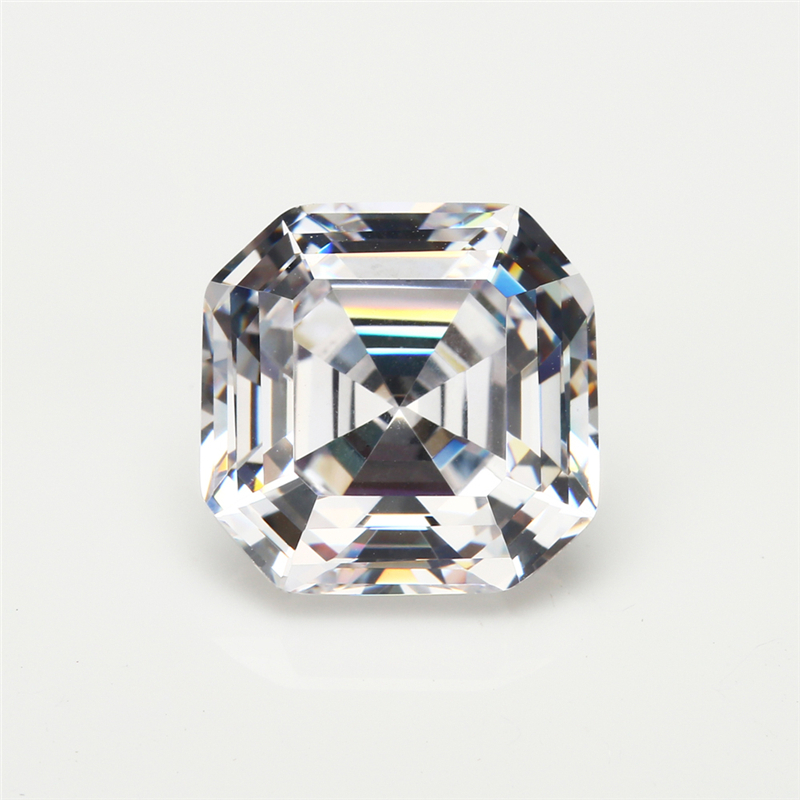 Đá Cubic Zirconia dạng vuông Asscher cắt kích thước từ 3x3 đến 10x10mm, chất lượng cao để làm đồ trang sức