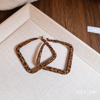 Drejew Bông tai in hình con báo màu nâu kim bạc Bông tai thời trang Maillard