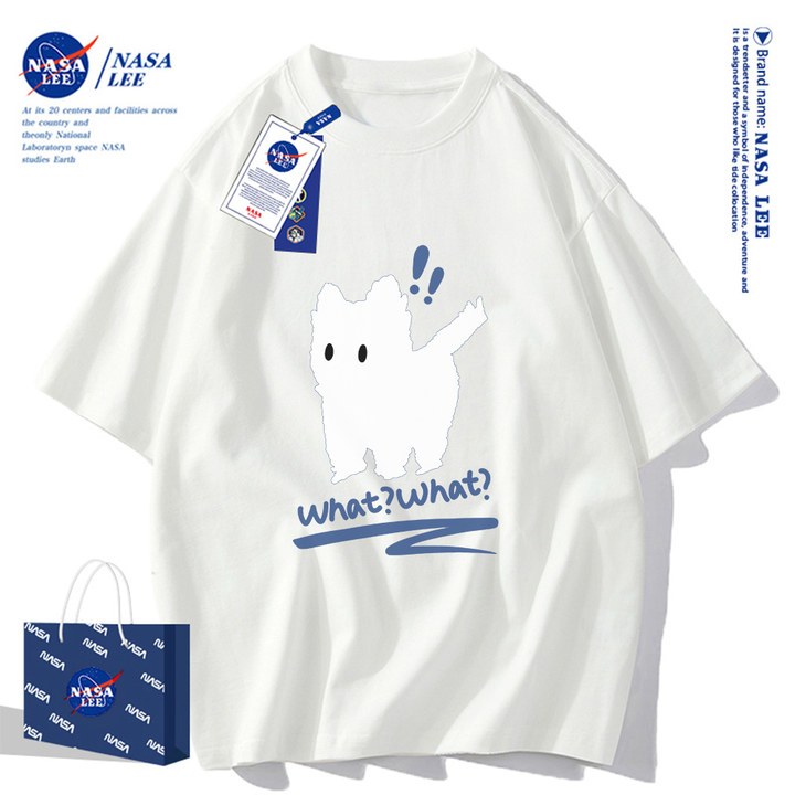 Nasa Áo Thun Khớp Ngắn Tay Nam Nữ Xu Hướng Hè 2024 Phong Cách Mới Rời Cặp Đôi Nửa Tay áo thun nam nữ