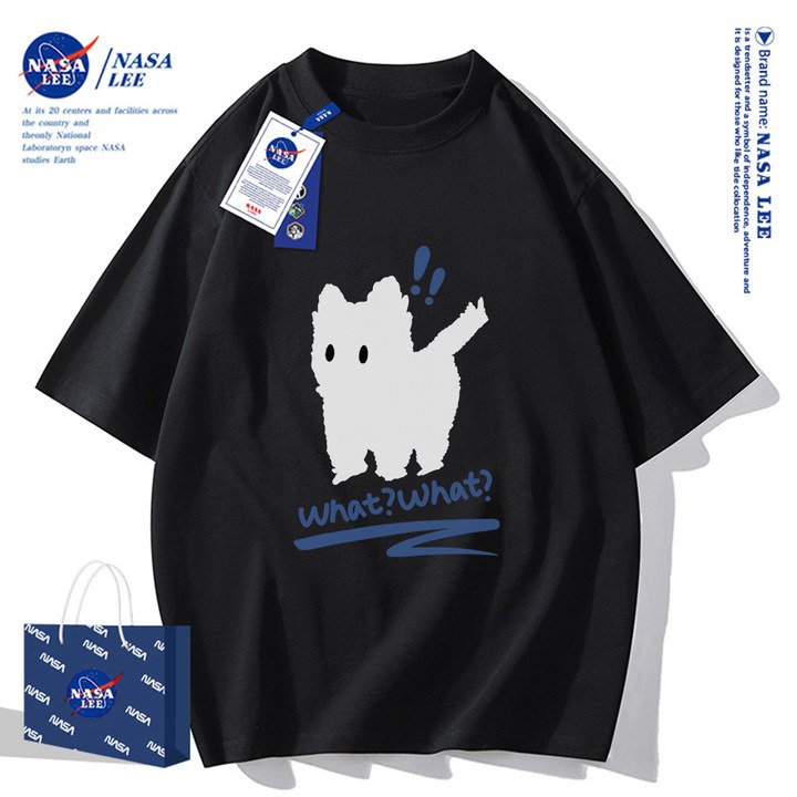 Nasa Áo Thun Khớp Ngắn Tay Nam Nữ Xu Hướng Hè 2024 Phong Cách Mới Rời Cặp Đôi Nửa Tay áo thun nam nữ