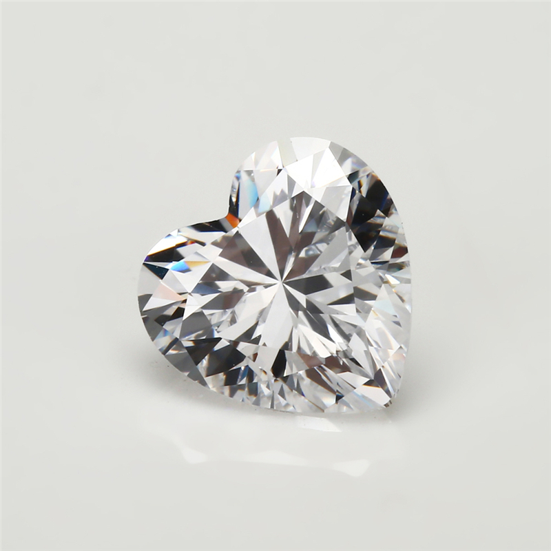 Trái tim đá cubic zirconia trắng 3x3mm và 10x10mm, bộ 20 viên cho làm đồ trang sức DIY