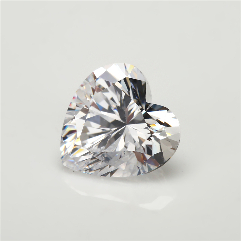 Trái tim đá cubic zirconia trắng 3x3mm và 10x10mm, bộ 20 viên cho làm đồ trang sức DIY