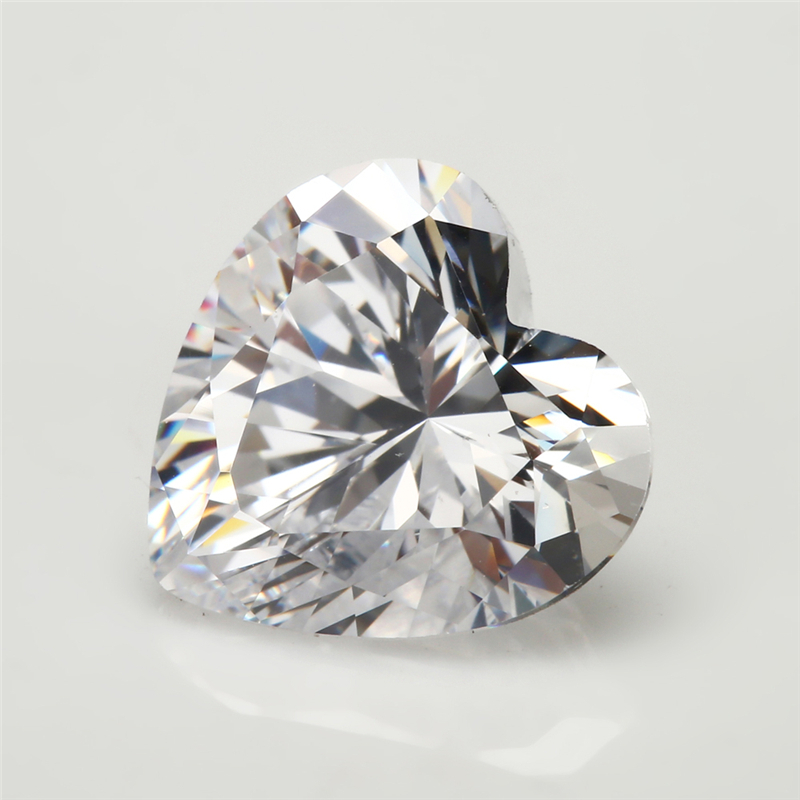 Trái tim đá cubic zirconia trắng 3x3mm và 10x10mm, bộ 20 viên cho làm đồ trang sức DIY