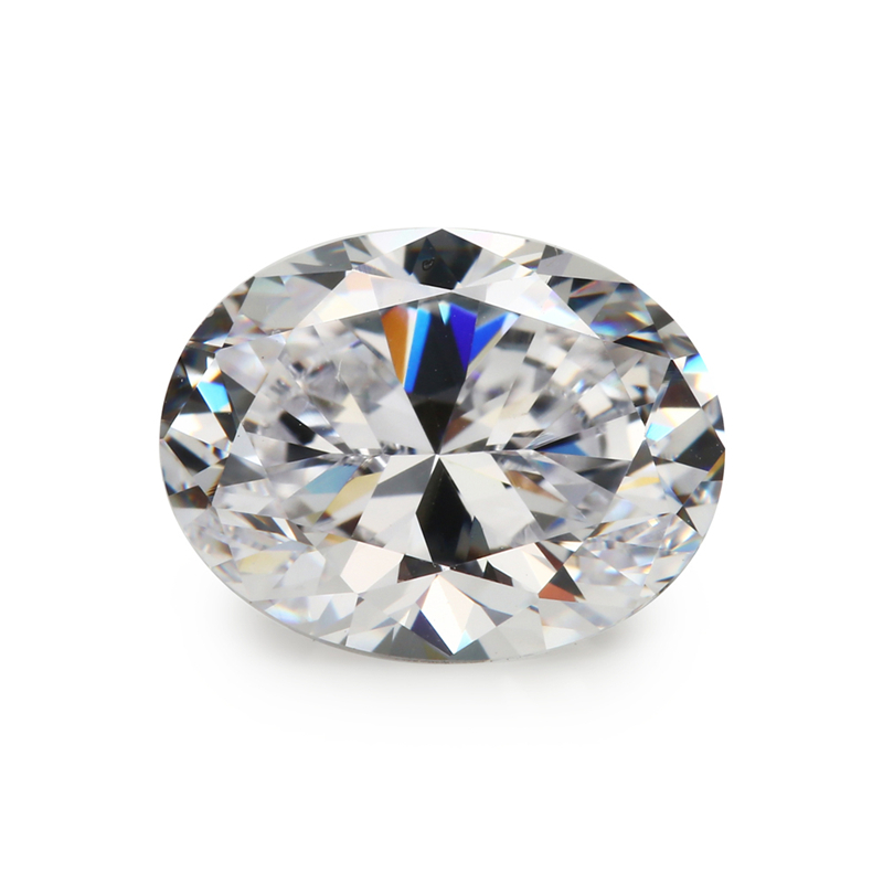Kích thước 2x3mm ~ 13x18mm - Đá quý tổng hợp Cubic Zirconia bầu dục màu trắng chất lượng 5A dùng cho trang sức