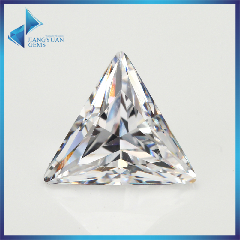 20 Chiếc 10 Chiếc Tam Giác Cắt Trắng Cubic Zirconia Đá Quý Tổng Hợp Kích Thước 3x3mm ~ 10x10mm 5A Rời CZ Đá Để Làm Đồ Trang Sức