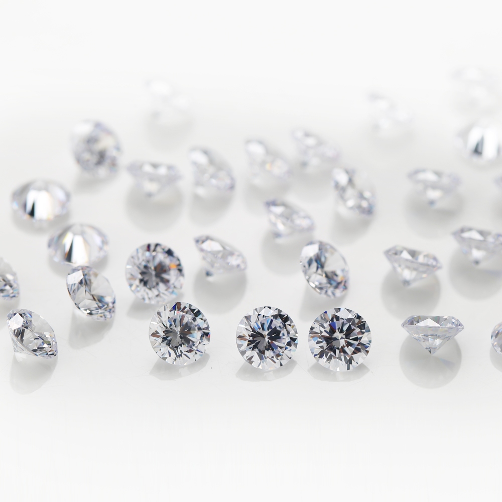 1000 Chiếc Tròn Trắng Cubic Zirconia Đá Quý Tổng Hợp 0.7mm ~ 2.5mm 5A Rời CZ Đá Trang Sức DIY