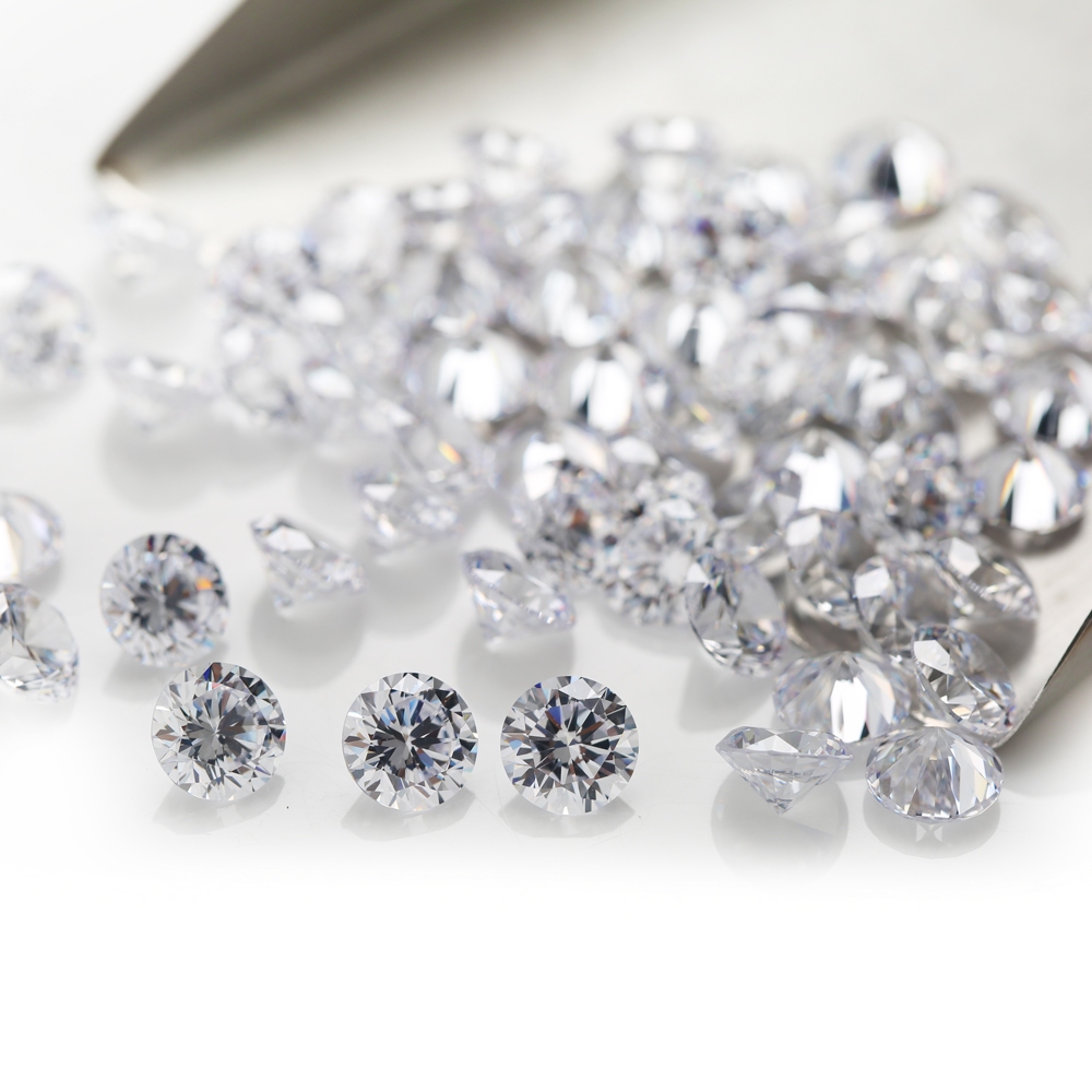 200 Chiếc Tròn Cắt Trắng Cubic Zirconia Đá Quý Tổng Hợp 1 ~ 3mm 5A Rời CZ Đá Trang Sức DIY