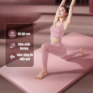 Thảm Yoga Tập Gym Định Tuyến 2 lớp 10 - 15mm cao cấp, gấp gọn, du lịch tiện lợi