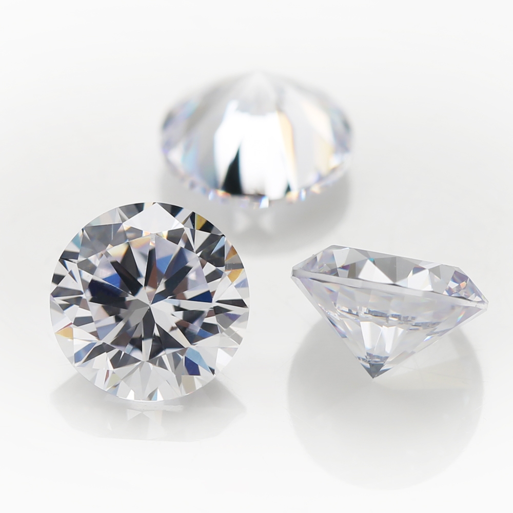 3mm ~ 15mm Cắt Tròn Trắng Cubic Zirconia Đá Quý Tổng Hợp 5A Rời CZ Đá Trang Sức DIY
