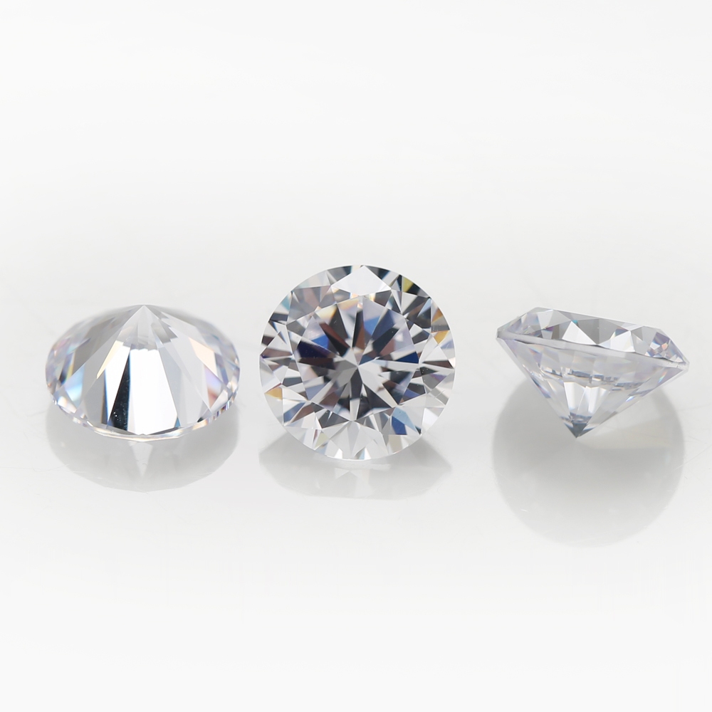 3mm ~ 15mm Cắt Tròn Trắng Cubic Zirconia Đá Quý Tổng Hợp 5A Rời CZ Đá Trang Sức DIY
