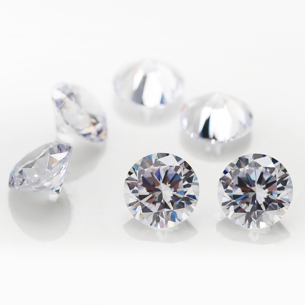 3mm ~ 15mm Cắt Tròn Trắng Cubic Zirconia Đá Quý Tổng Hợp 5A Rời CZ Đá Trang Sức DIY
