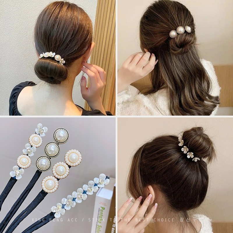 Nữ Tóc Bun Dụng Cụ Linh Hoạt Updo Hoa Dính Bun Dụng Cụ Làm Tóc Bun Xoắn Giá Đỡ Dụng Cụ Tóc